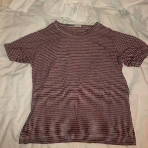 red white and black striped t shirt